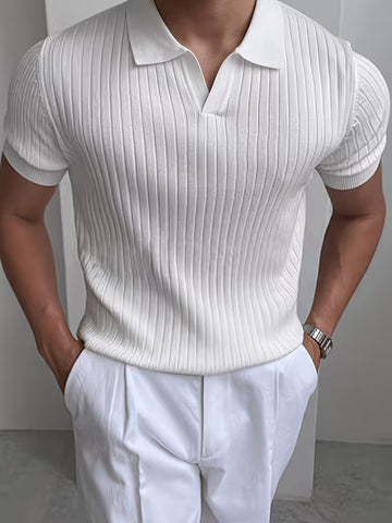 Men's Short Sleeve Knitted Polo