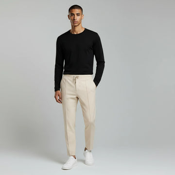 Men’s Slim Fit Drawstring Trousers with Textured Finish