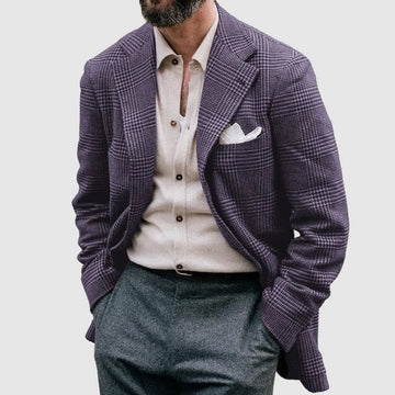 Men’s Checkered Blazer – Classic Tailored Design