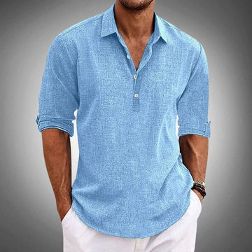 Men’s Linen Polo Shirt – Classic Fit – Spring, Summer