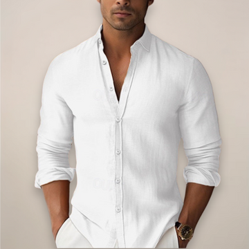 Men’s Linen Summer Shirt – Short Sleeve Casual Button-Up for Sophisticated Look