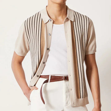 Men’s Short Sleeve Striped Polo Shirt – Spring, Summer