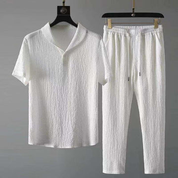 Men's Textured Two-Piece Set