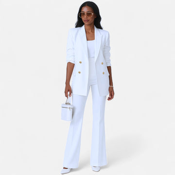 Women’s Tailored Blazer Trouser Set – Two-Piece Suit for Formal and Evening Elegance