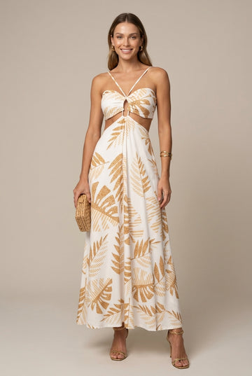 Women's Drawstring Backless Spaghetti Strap Maxi Dress