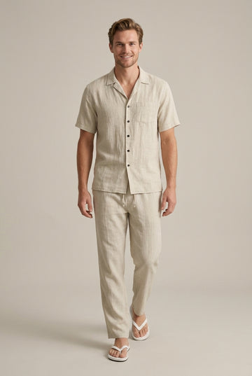 Men's Linen Two-Piece Set Relaxed Fit